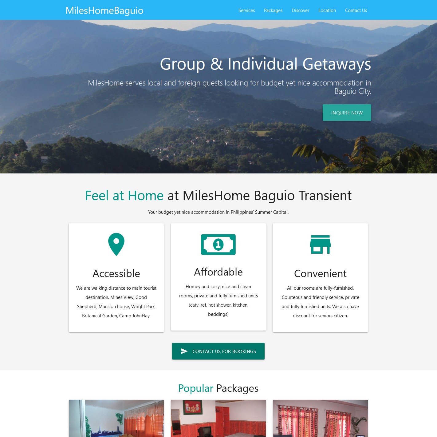 Web Design - Hospitality Landing Page