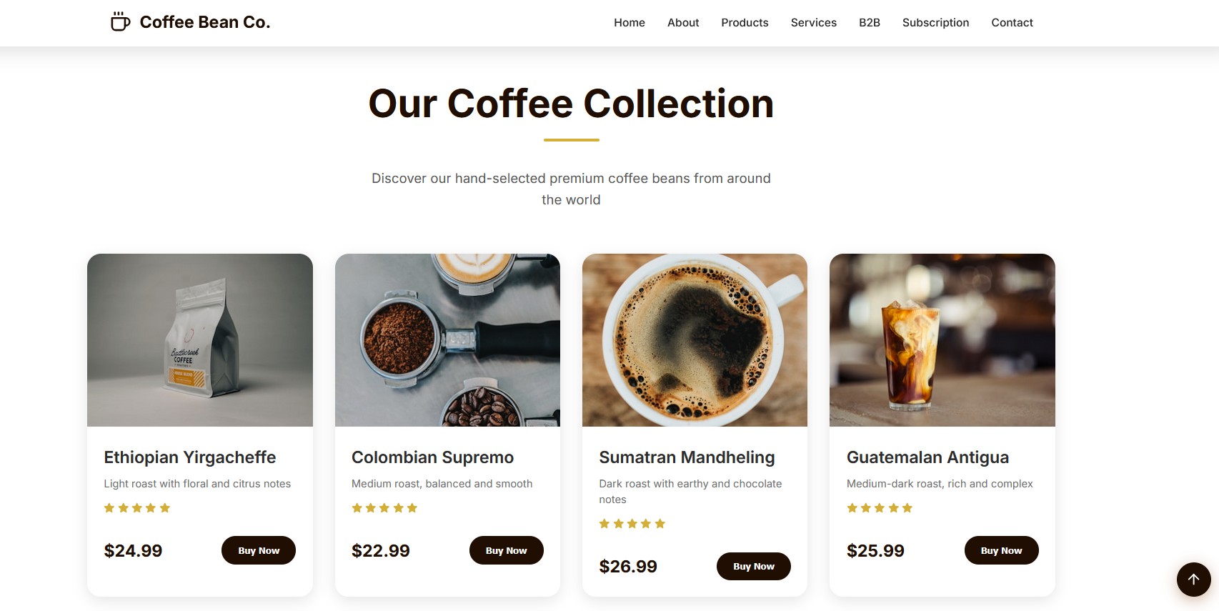Coffee Bean Co project preview