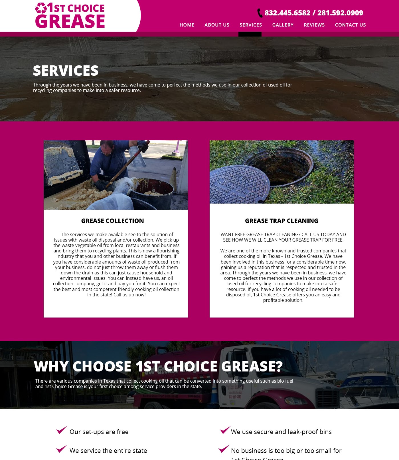 First Choice Grease industrial brand website